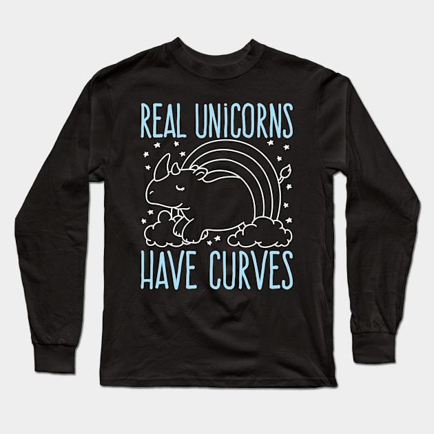 Real Unicorns have Curves Long Sleeve T-Shirt by redbarron